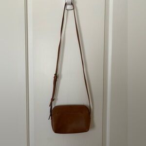 Brown Faux Leather Crossbody Purse